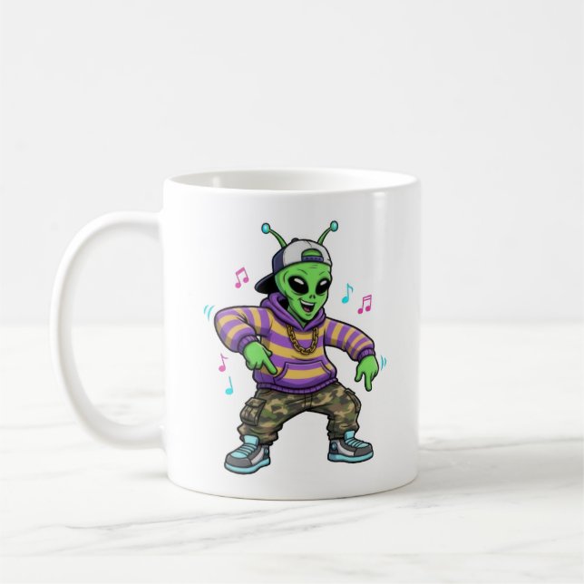 Hip Hop Alien Coffee Mug (Left)