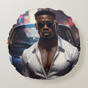 Hip Hop - American Rap Star - Round Cushion