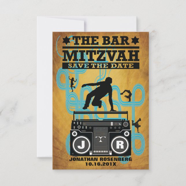 Hip Hop Bar Mitzvah Save the Date (Front)