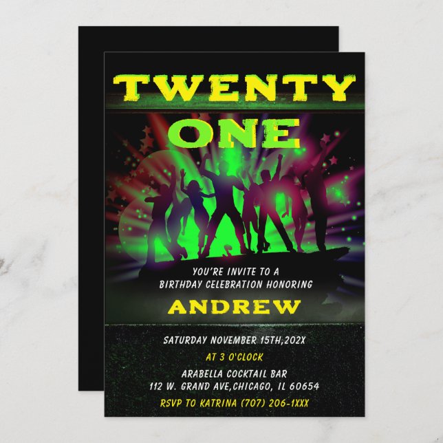 Hip Hop Birthday Invite Template (Front/Back)