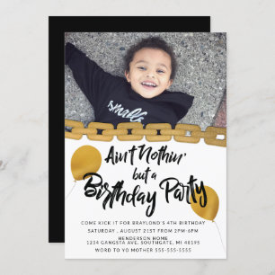 Hip Hop Birthday Party Photo Invitation