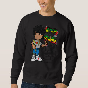 Hip Hop Black Male Spray Paint Artist Men Melanin Sweatshirt