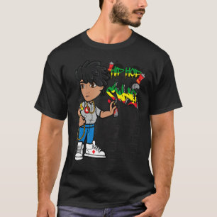 Hip Hop Black Male Spray Paint Artist Men Melanin T-Shirt