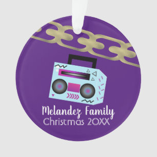 Hip Hop Boom Box Foil Chain Ornament