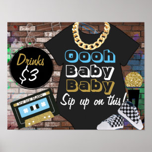 Hip Hop {BOY} Baby Shower-Oooh Baby Baby-Bar Sign