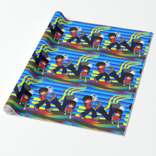 Hip Hop Break Dancing 2 Kids Wrapping Paper