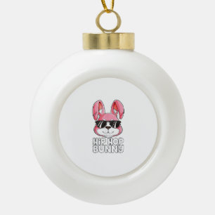 Hip Hop Bunny Easter Boys Girls Kids Men Rabbit Lo Ceramic Ball Christmas Ornament