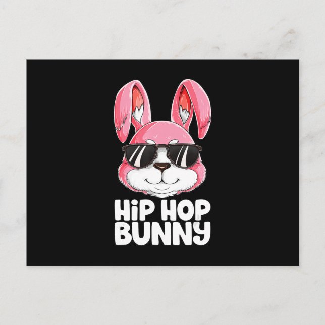 Hip Hop Bunny Easter Boys Girls Kids Men Rabbit Postcard (Front)