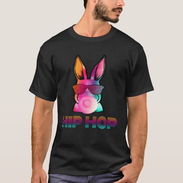 Hip Hop Bunny With Sunglasses Cute Easter  Rabbit  T-Shirt (Front)
