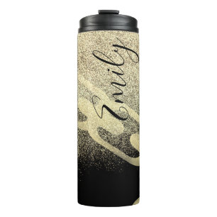 Hip Hop Chain Faux Sparkles Monogrammed Name    Thermal Tumbler