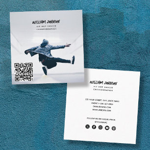 Hip Hop Choreographer Photo QR Code Social Media Square Business Card