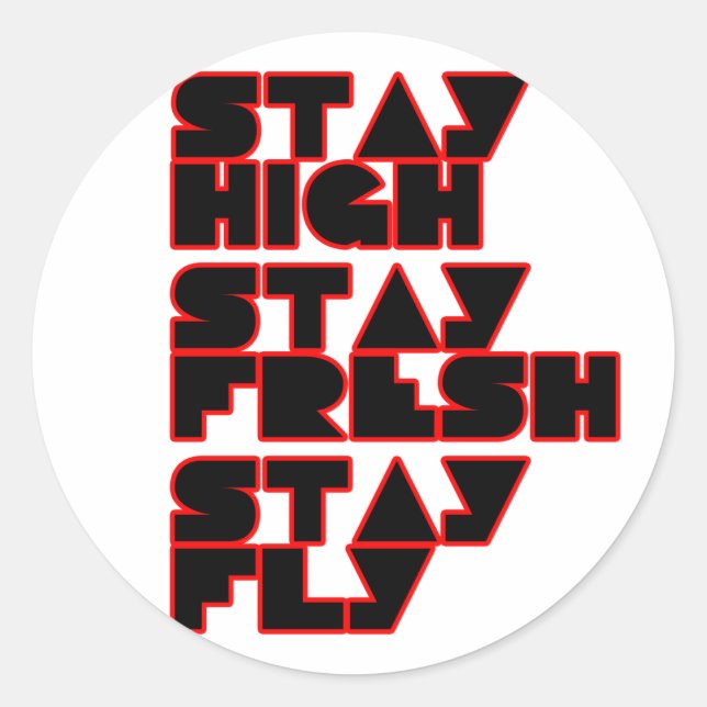 HIP HOP CLASSIC ROUND STICKER (Front)