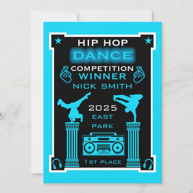 Hip Hop Dance Competition Card (Front)