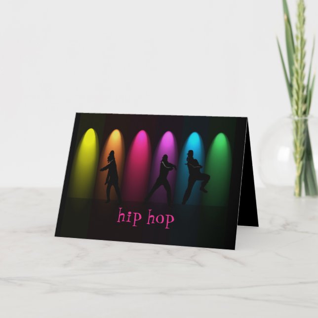 Hip Hop Dance Girls on Stage Greeting Card (Front)