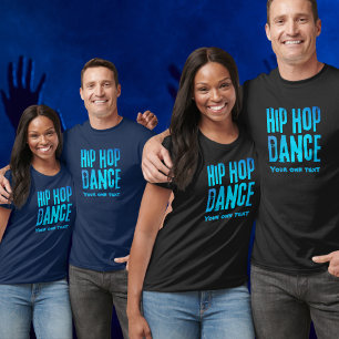 Hip hop dance music neon blue T-Shirt