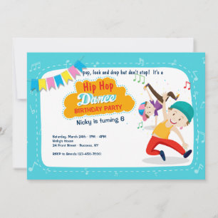 Hip Hop Dance Party Invitation