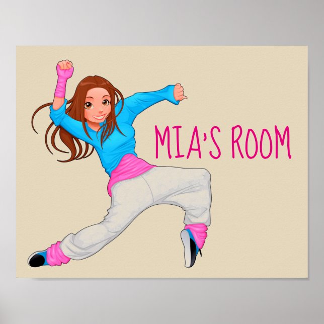 Hip Hop dancer cute girls room Poster (Front)