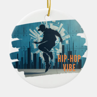 Hip-hop dancer graffiti ceramic ornament