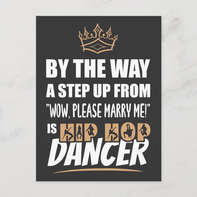 Hip Hop Dancer is the Ultimate in Appeal. Fun Gift Postcard (Front)