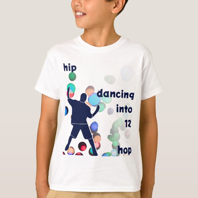 Hip Hop Dancing Into 12th Birthday T-Shirt (Front)