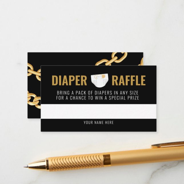 Hip Hop Diaper Raffle Ticket Enclosure Card (Front/Back In Situ)
