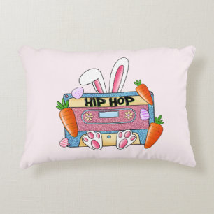 Hip-Hop Easter Bunny Mixtape – Retro Cassette Decorative Cushion