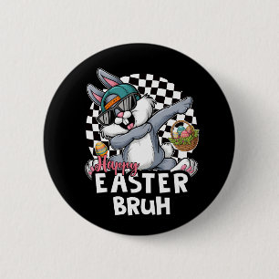 Hip Hop Easter Bunny Rabbit Bruh 6 Cm Round Badge