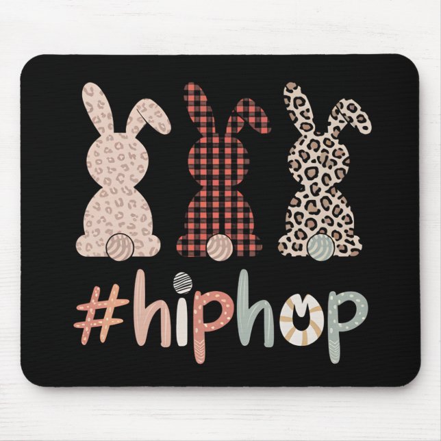 Hip Hop Easter Bunny Spring Cute Mouse Pad (Front)