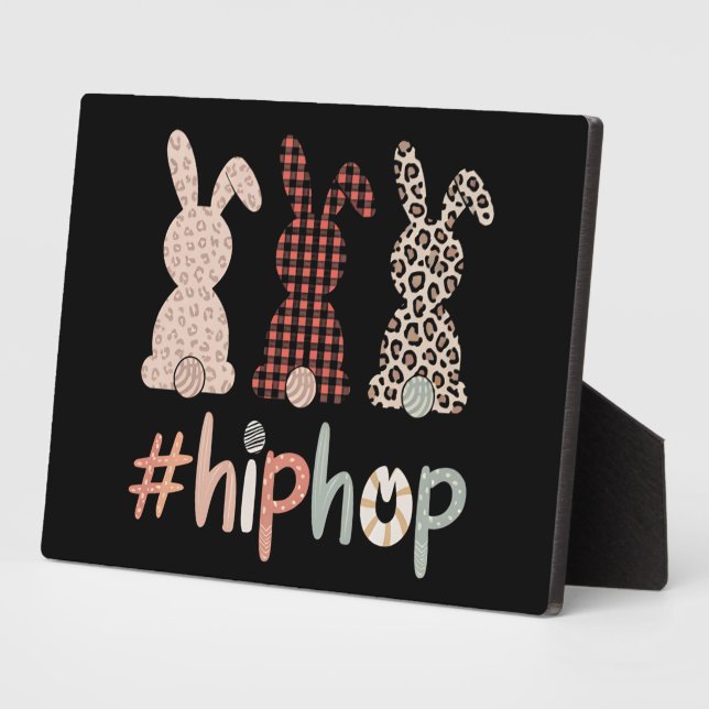 Hip Hop Easter Bunny Spring Cute Plaque (Side)