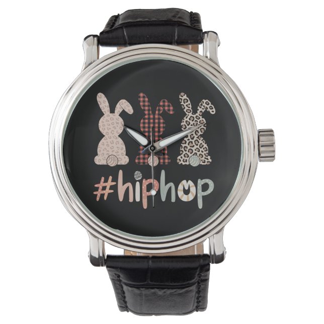 Hip Hop Easter Bunny Spring Cute Watch (Front)