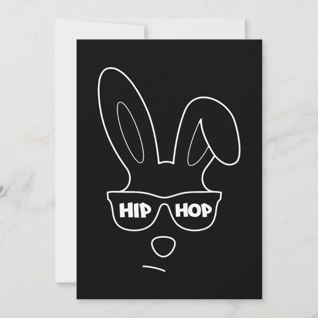 Hip Hop Easter Bunny With Sunglasses Funny Easter Holiday Card (Front)