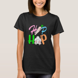 Hip Hop Easter Girls Toddlers Kids Leopard Bunny R T-Shirt