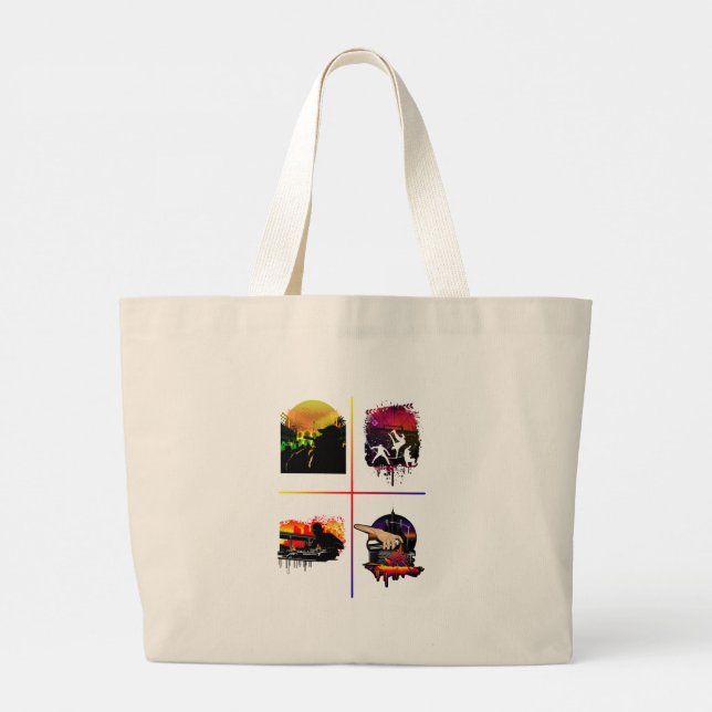 Hip Hop Elements Jumbo Tote MC DJ Breakdance (Back)