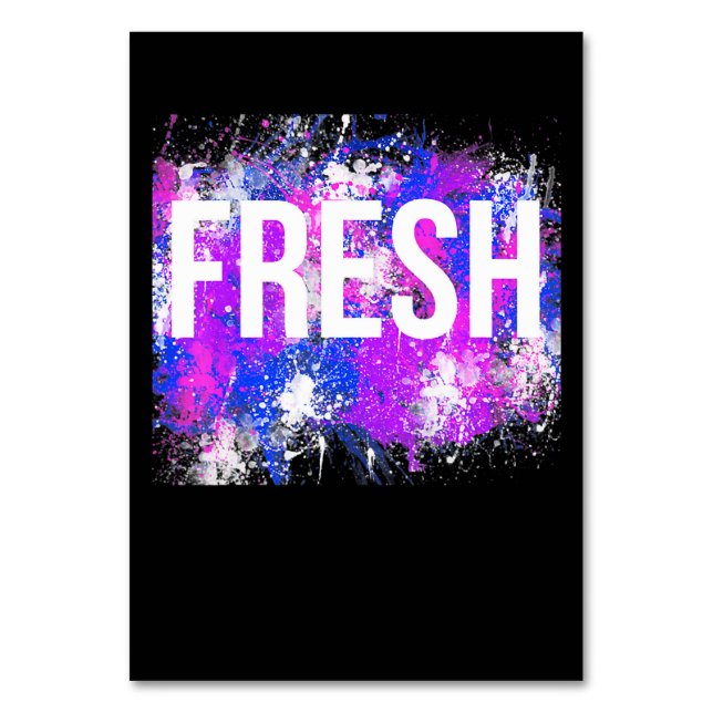 Hip Hop Fresh Old School Rap Urban Slang Table Number (Front)