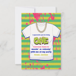 Hip Hop Fresh One with photo Thank you Invitation
