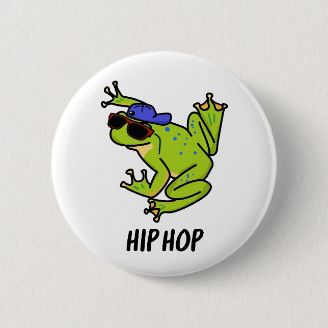 Hip Hop Funny Hopping Frog Pun 6 Cm Round Badge (Front)