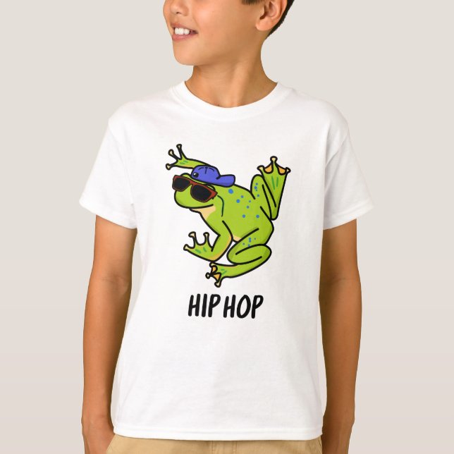 Hip Hop Funny Hopping Frog Pun T-Shirt (Front)
