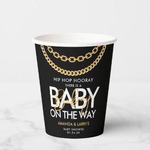Hip Hop Gold Chain Baby Shower Paper Cups
