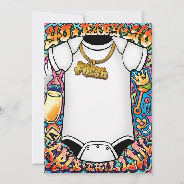 Hip Hop Graffiti Baby Shower Invitations (Front)