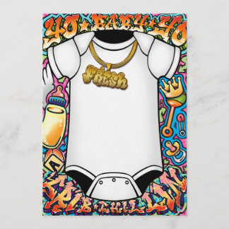 Hip Hop Graffiti Baby Shower Invitations