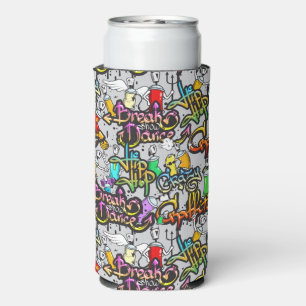 Hip Hop Graffiti custom name Seltzer Can Cooler