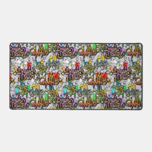 Hip Hop Graffiti Pattern Desk Mat