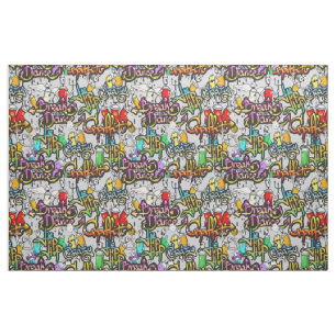 Hip Hop Graffiti Pattern fabric
