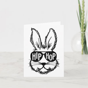 Hip Hop Happy Easter Bunny Face With Sungles Men B Card