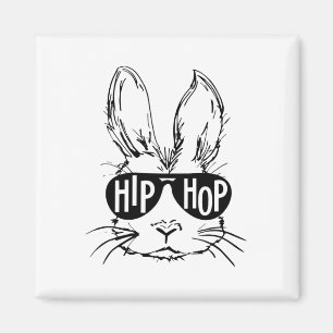 Hip Hop Happy Easter Bunny Face With Sungles Men B Magnet