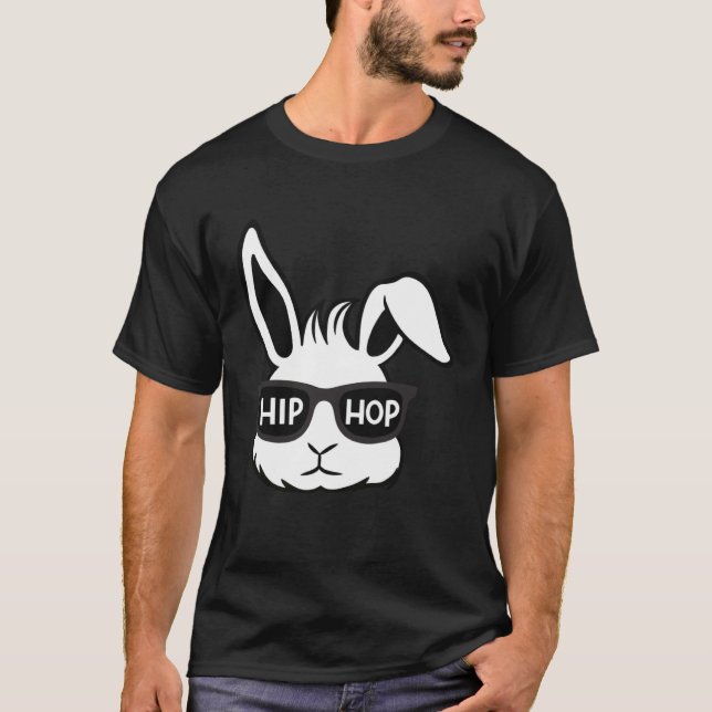 Hip Hop Happy Easter  Bunny Glasses Rabbit Eggs Hu T-Shirt (Front)