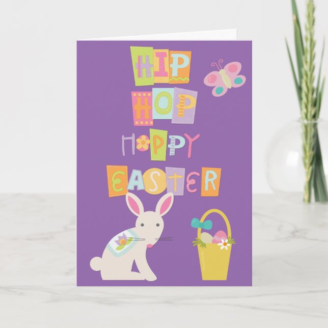 Hip Hop Happy Easter Holiday Card (Front)
