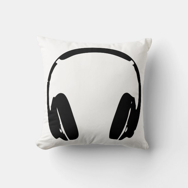Hip Hop Headphones Decor Cushion (Front)