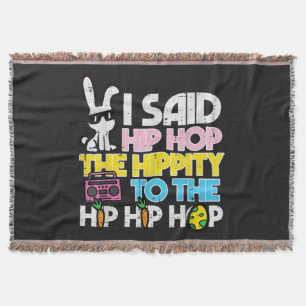 Hip Hop Hippity Easter Bunny Throw Blanket