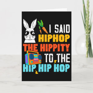 Hip Hop Hippity Funny Easter Bunny Boys Girls Kids Card